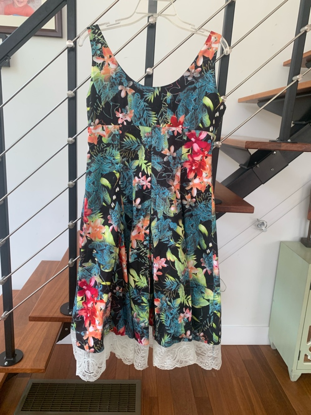 Lipstick Boutique Black Tropical Floral Dress